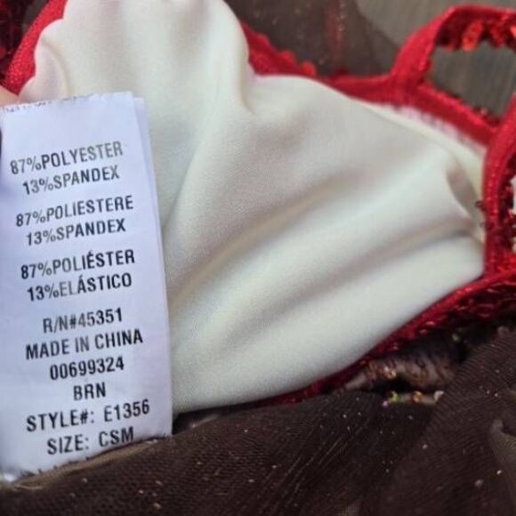 Curtain Call dance tutu dress leotard costume brown red w/ monkey tail kid sma - Picture 9 of 13